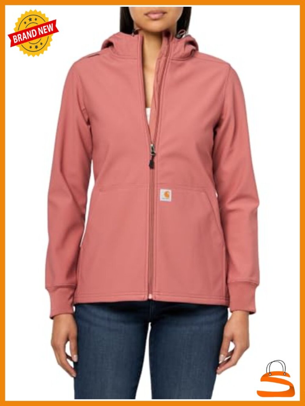 Women's Rugged Flex Bonded Fleece Hoodie Full Zip Scrub Jacket
